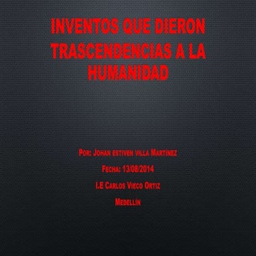 Inventos que cambiaron la vida del hombre | PPTX