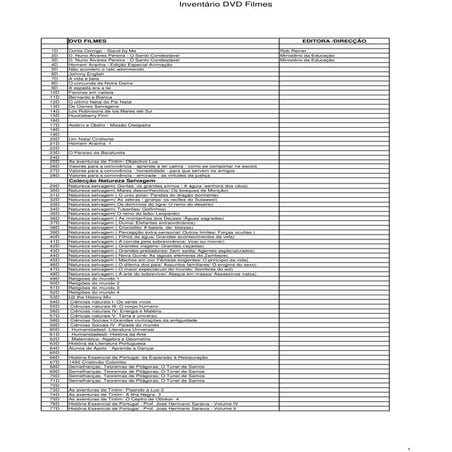 Inventário dvd filmes | PDF