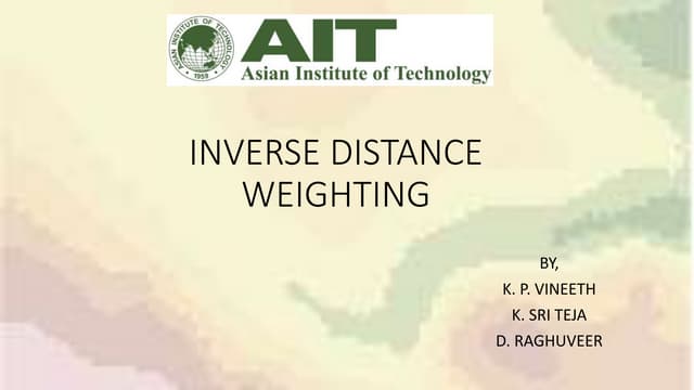 Inverse distance weighting