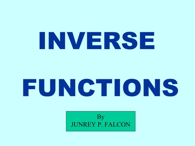 Inverse functions (2)
