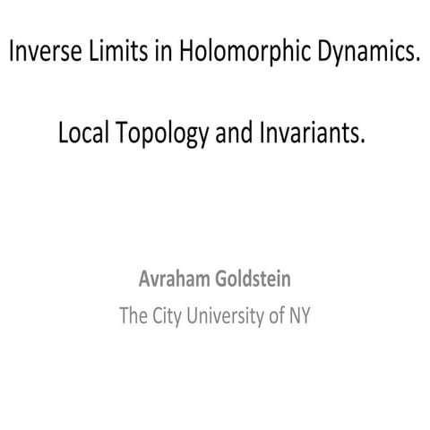 Inverse Limits in Holomorphic Dynamics
