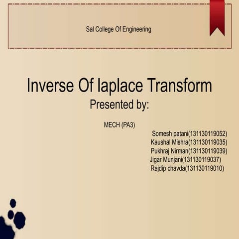 Inverse of laplace
