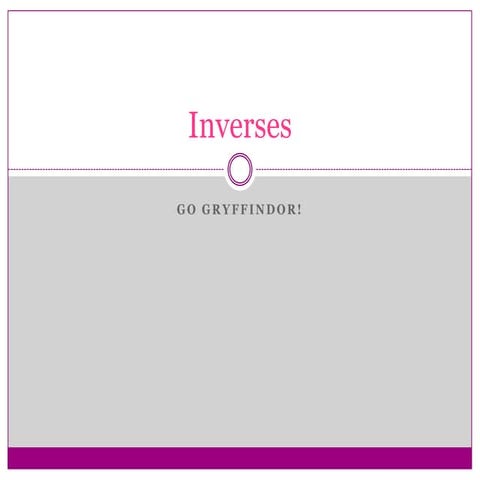 Inverses