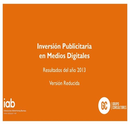 Inversión en medios digitales 2013 