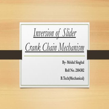 Inversion  of slider crank chain mechanism