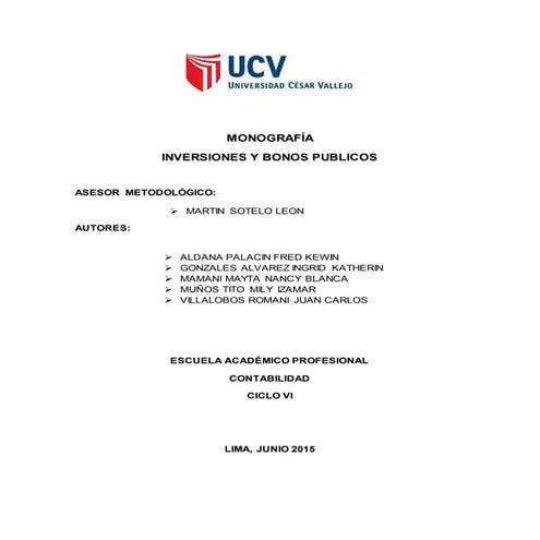 INVERSIONES Y BONOS PUBLICOS