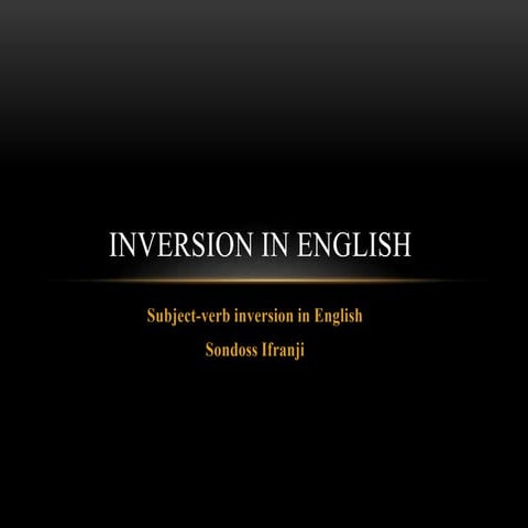 Inversion in english