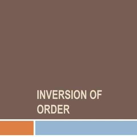 Inversion of order