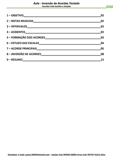 Inversão de acordes - Teclado