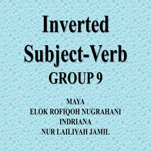 Inverted Subject-Verb