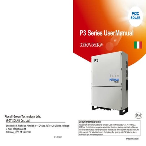 Inverter p3 30 36k-w_user_manual PGT solar | PDF