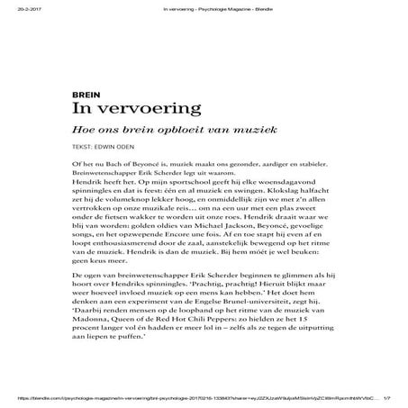 "Singing in the brain" - Erik Scherder