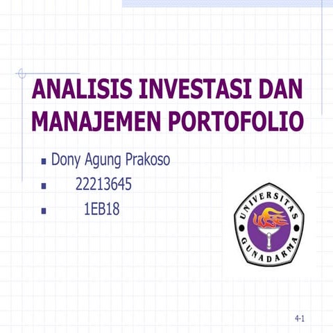 ANALISIS INVESTASI DAN MANAJEMEN PORTOFOLIO
