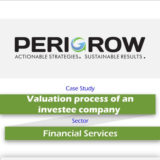 PeriGrow Consulting Case Study : Investment Banks and Funds Outsource Due Diligence