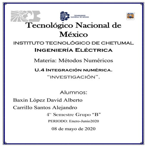 Métodos numéricos - Integración numérica 