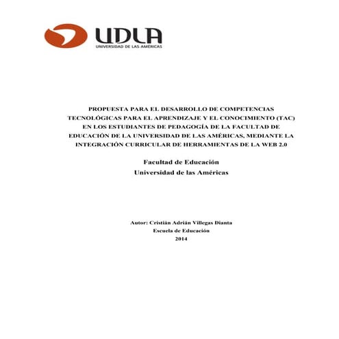 Investigación 2014 - Propuesta Desarrollo Competencias TIC FEDU