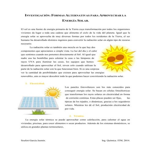 Investigación energía solar
