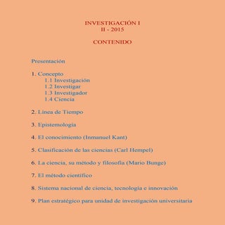 Investigación I - Contenido-II-2015