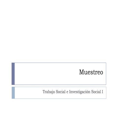 Investigación I Muestreo