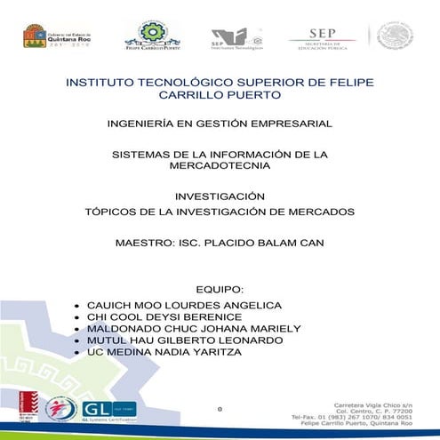 UNIDAD 5 SISTEMAS DE INVESTIGACIÓN DE LA MERCADOTECNIA. 