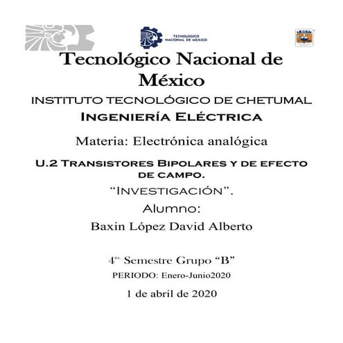 Electrónica analógica - Transistores Bipolares y de efecto de campo.