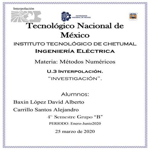 Métodos numéricos - Interpolación