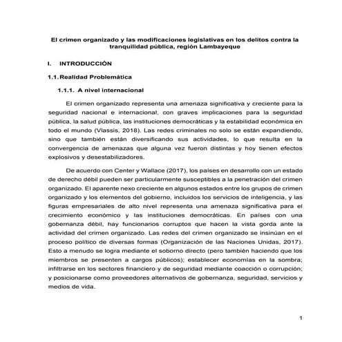El crimen organizado y los delitos contra la tranquilidad pública | PDF