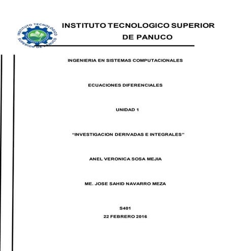 Investigacion calculo derivadas e integrales
