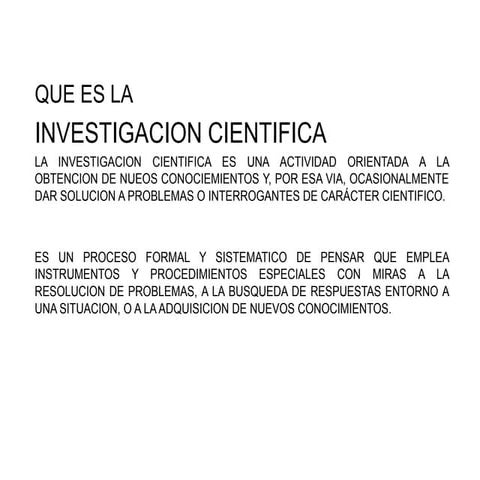 Investigacion cientifica