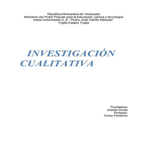 Investigacion cualitativa