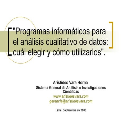 Investigacion Cualitativa   Aristides Softw