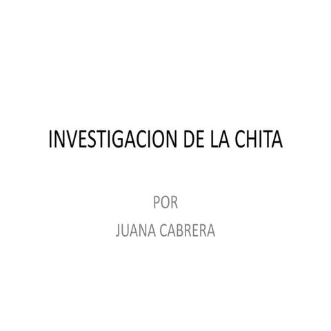 Investigacion de la chita