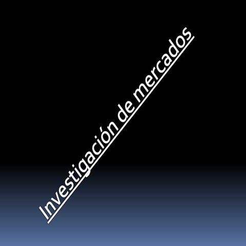 Investigacion de mercados