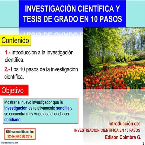 0.Introduccion. Los 10 pasos de la Investigacion