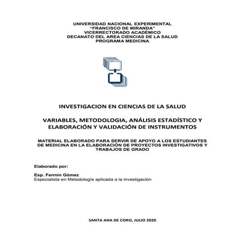 Investigación en ciencias de la salud, variables, metodología, análisis estad...