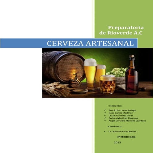 Investigacion metodologia Cerveza Artesanal