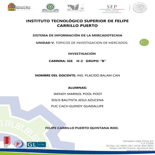 Unidad 5. "Tópicos de investigación de mercados"