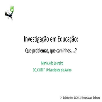 Investigação em educação uevora