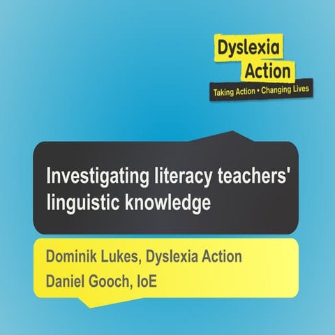 Investigating literacy teachers' linguistic knowledge
