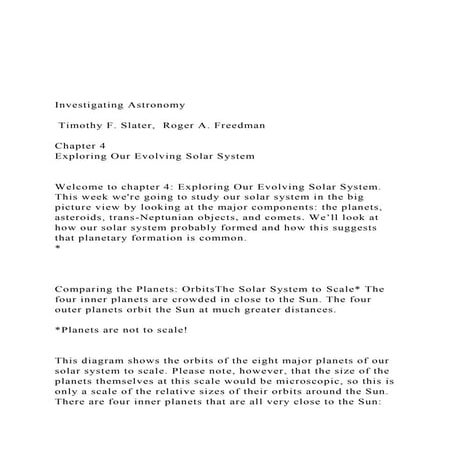 Investigating Astronomy Timothy F. Slater,  Roger A. F.docx