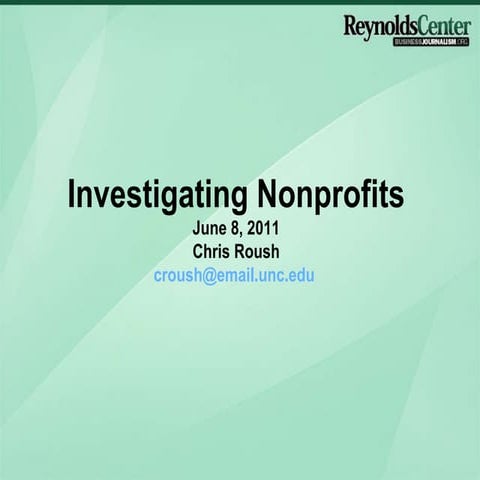 "Investigating Nonprofits"