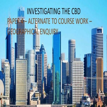 Geographical enquiry - Alternative to course work-  paper 4 IGCSE 