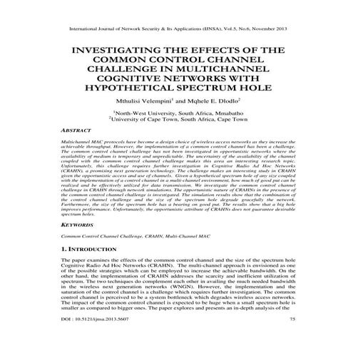 Investigating the effects of the common control channel challenge in multicha...