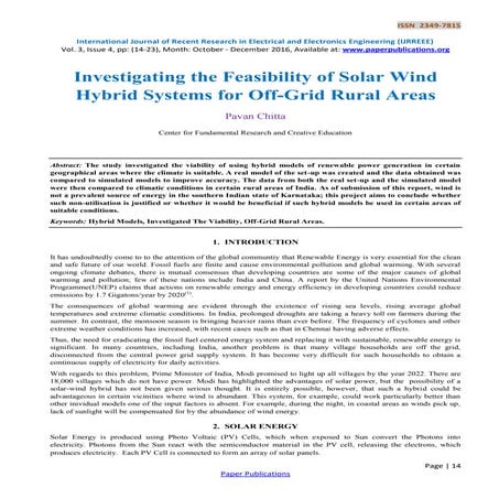 Investigating the Feasibility of Solar Wind Hybrid Systems for Off-Grid Rural...