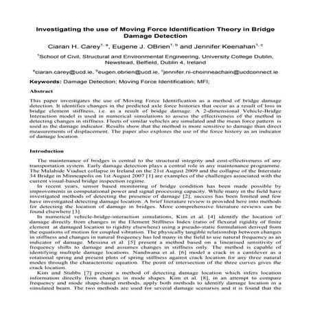 "Vibration-based, output-only damage identification of bridge under ...