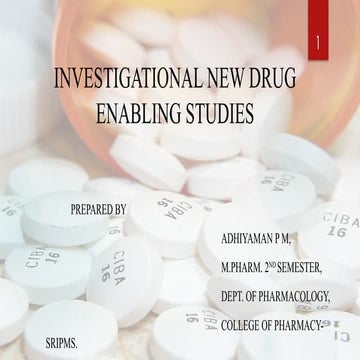 INVESTIGATIONAL NEW DRUG (IND) for M. Pharm graduate g