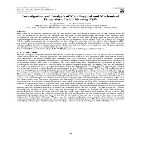 Investigation and analysis of metallurgical and mechanical properties of aa11...