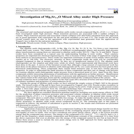 Investigation of mgx sr1 xo mixed alloy under high pressure