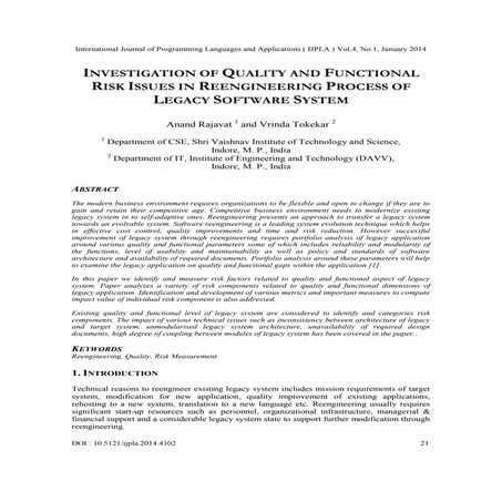 Investigation of quality and functional risk