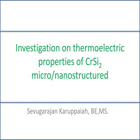 Investigation on thermoelectric material